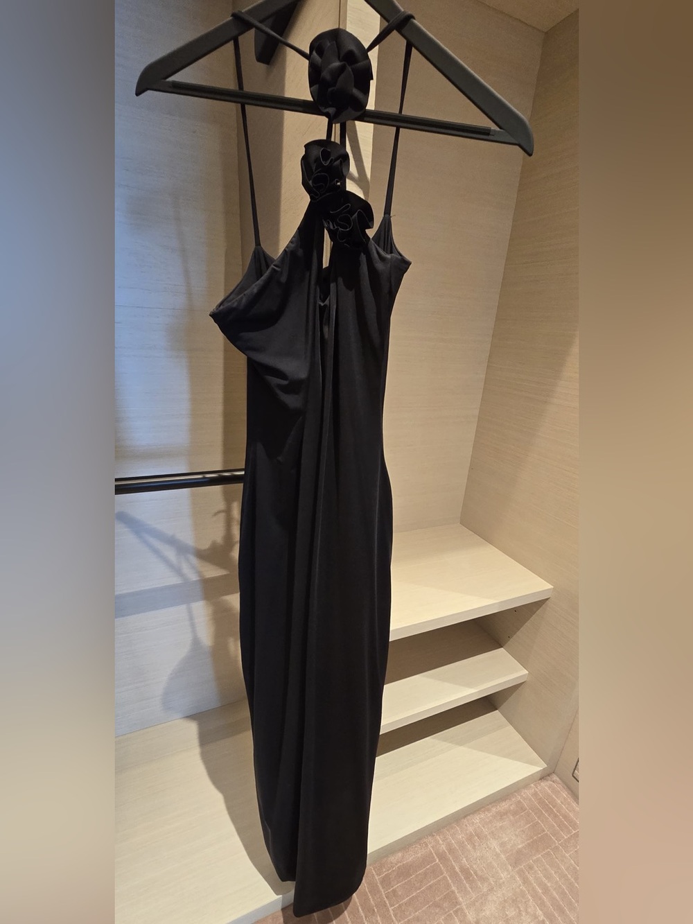 Maygel Coronel Black Spaghetti-Strap Maxi Dress